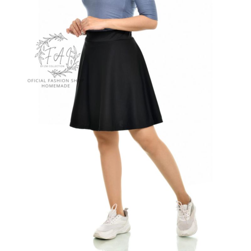 Rok Pendek Mayung Scuba / Rok Mini Scuba Polos /Midi Flare Skirt Scuba