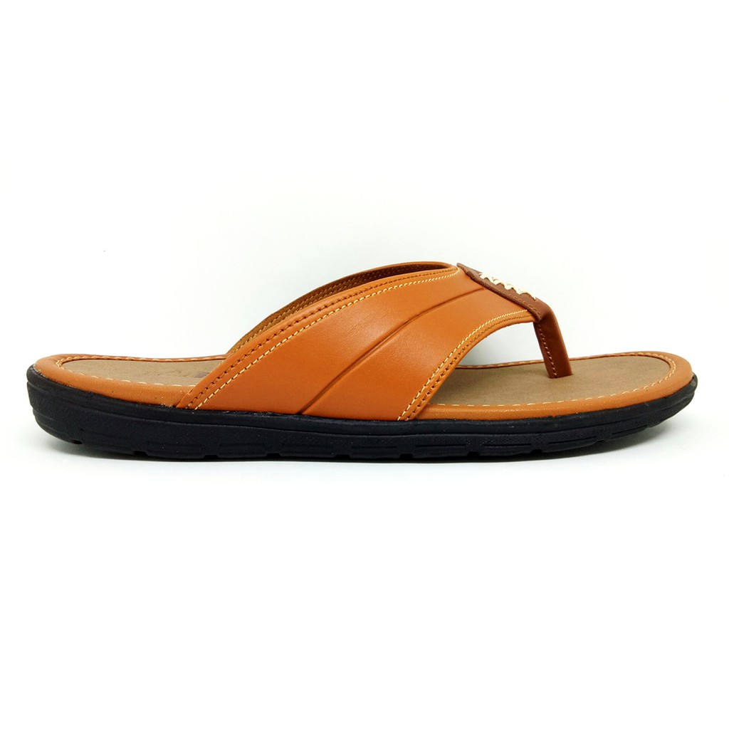 FIURI - Sandal Pria Dewasa Japit Coklat - Sendal Jepit Casual Kulit Selop Cowok Laki-Laki