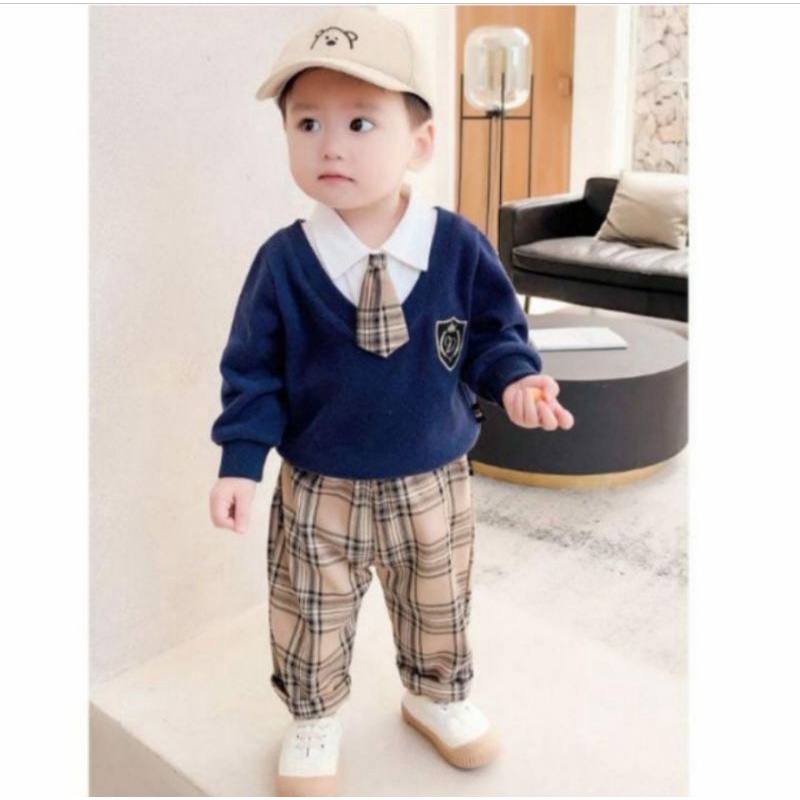 Setelan baju anak laki laki terbaru/set SWEATER anak 1-5 tahun