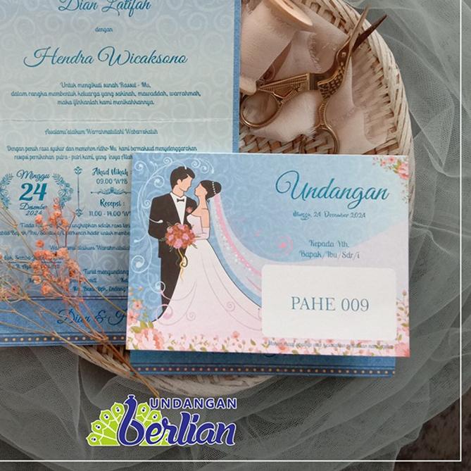 ✩ Undangan Pernikahan / Blangko Undangan Pernikahan Murah Seri Pahe 008, Pahe 009 Paket Lengkap ➼