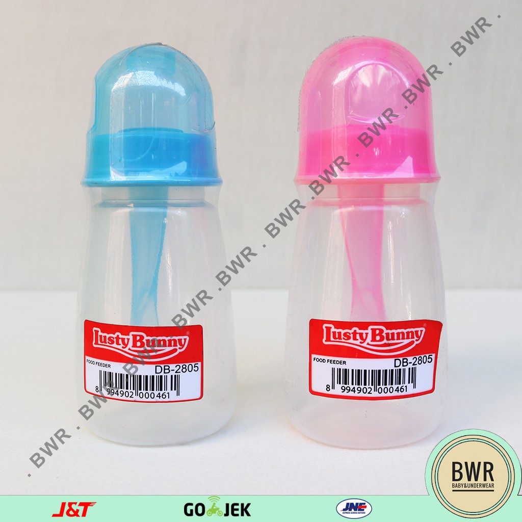 BOTOL SENDOK LUSTY BUNNY | Botol Sendok Makan Bayi 140 ml - Bwr