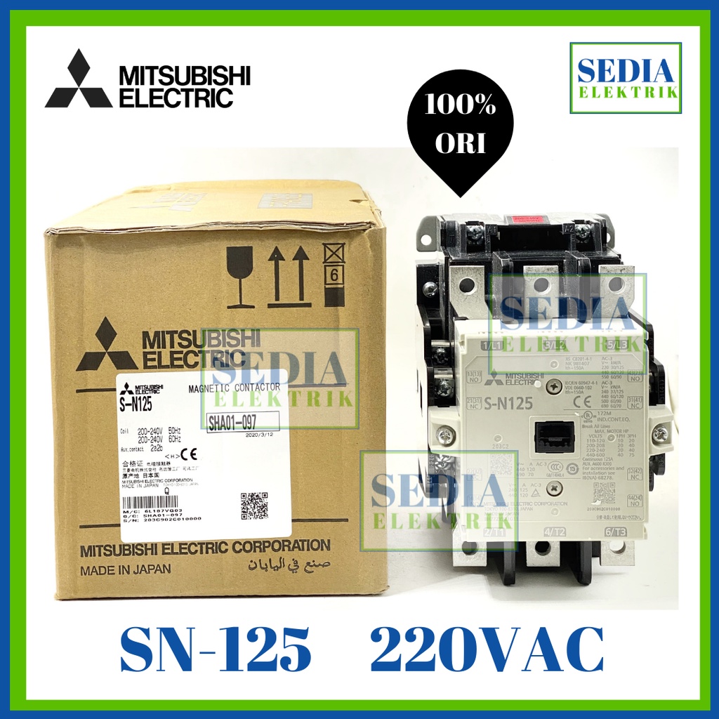 Contactor Mitsubishi S-N125 / 220VAC SN125 SN-125 SN 125