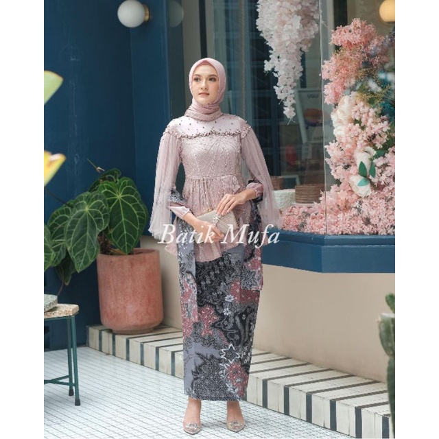 Set kebaya couple VANILA Rose pink Kebaya terbaru kebaya wisuda kekinian kebaya modern kebaya lamaran tunangan