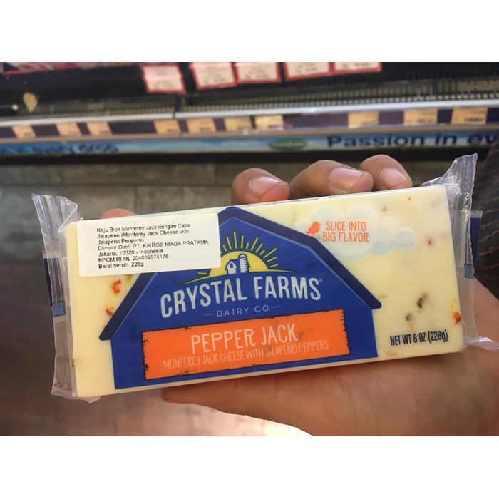 

Keju Crystal farms pepper jack 226 gram