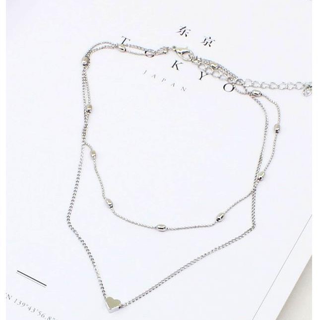 kalung Fashion Korea Simple Berbentuk hati Multilayer Necklace