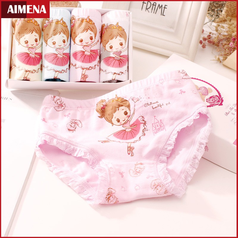 3 PCS Gadis Lucu Celana Dalam Katun Renda Lembut Pakaian Dalam CD Bayi