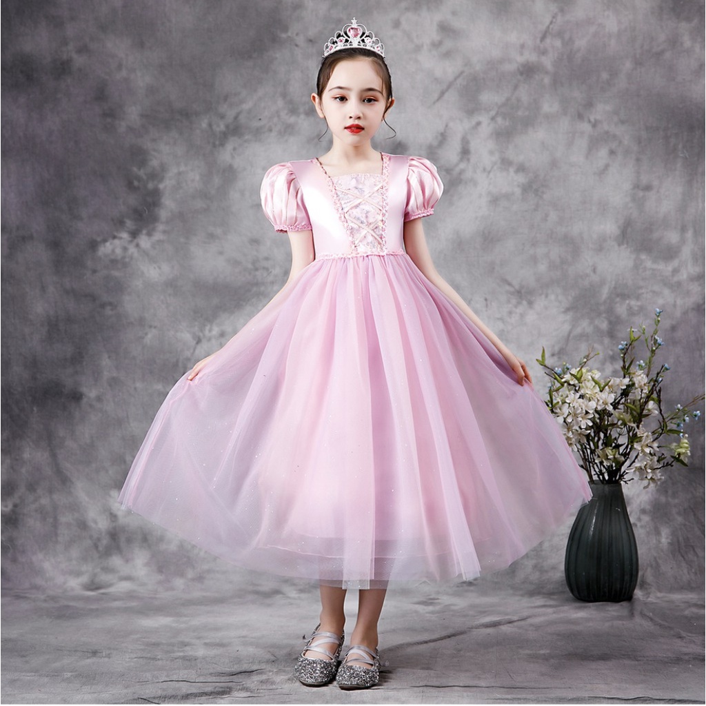 Kostum Ultah Princess Putri RAPUNZEL UNGU Gaun Dress Pesta ODE : K68