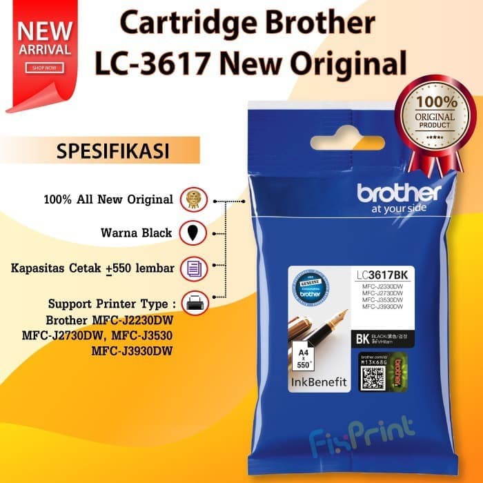 Cartridge Brother LC3617 Ink Printer MFC J2230 J2730 J3530 J3920 Ori - Yellow