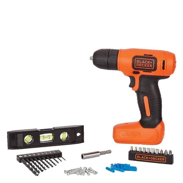 Black + Decker Bor 8V Drill + 42 Accessories Kit Box