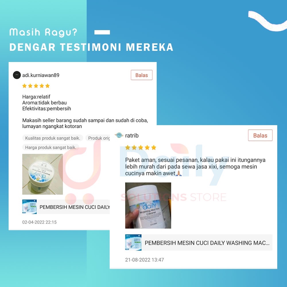 PEMBERSIH MESIN CUCI DAILY WASHING MACHINE CLEANER PREMIUM TABLET