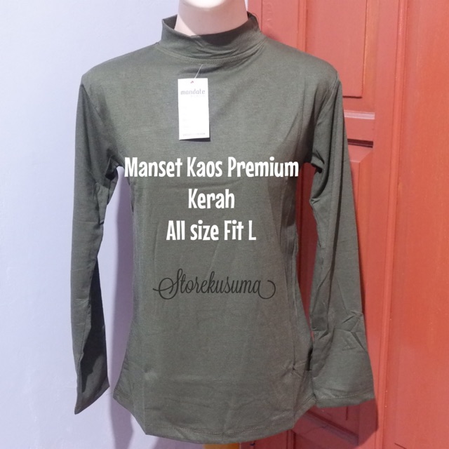 Manset Kaos bahan rayon premium  kerah sanghai ( all size fit L)