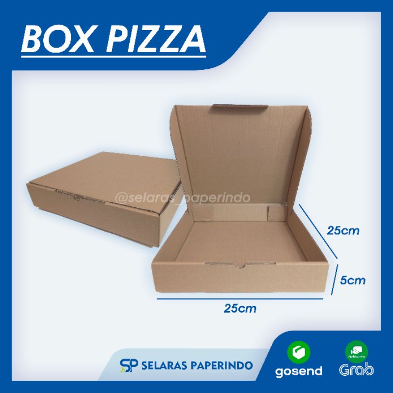 ISI 20pcs | BOX PIZZA 25x25x5 cm - KOTAK BAJU - BOX HAMPERS - BOX CORRUGATED 25x25