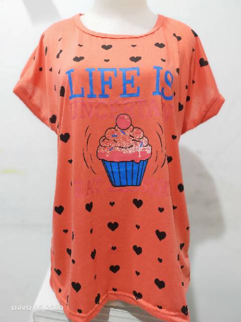 Kaos jumbo motif cup cake murah meriah harga grosir