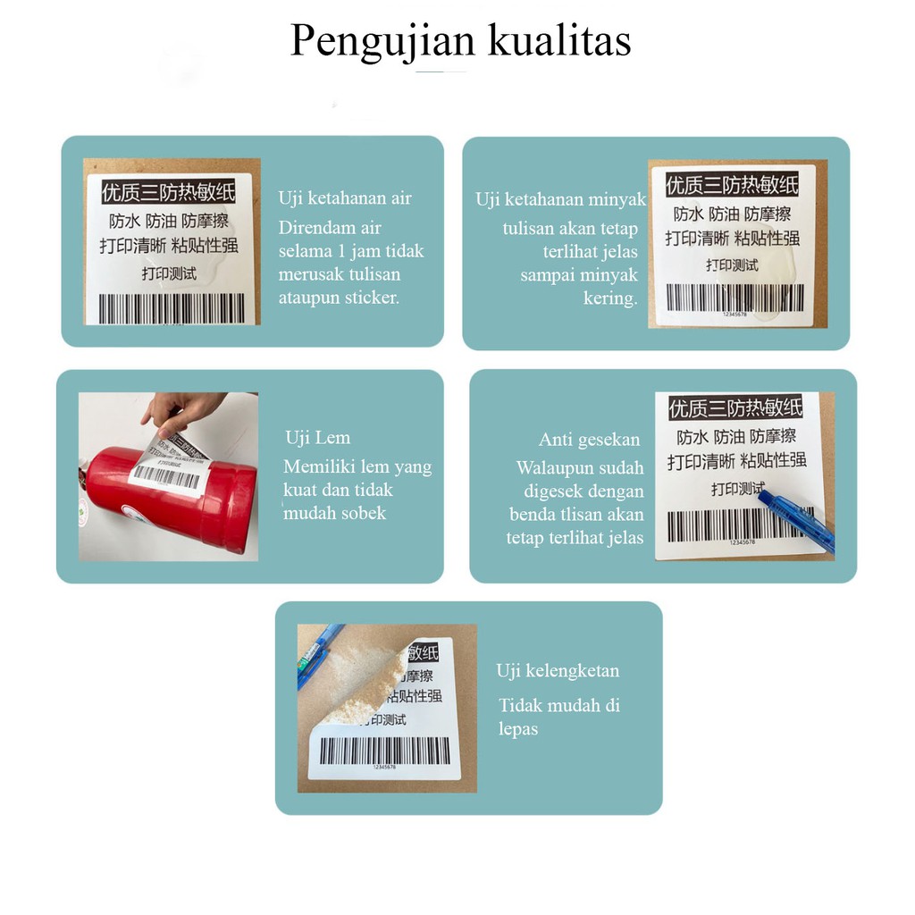 Stiker Thermal/Kertas Label/Kertas Barcode isi 1.000 pcs Ukuran 10x10 dan 10x15 cm
