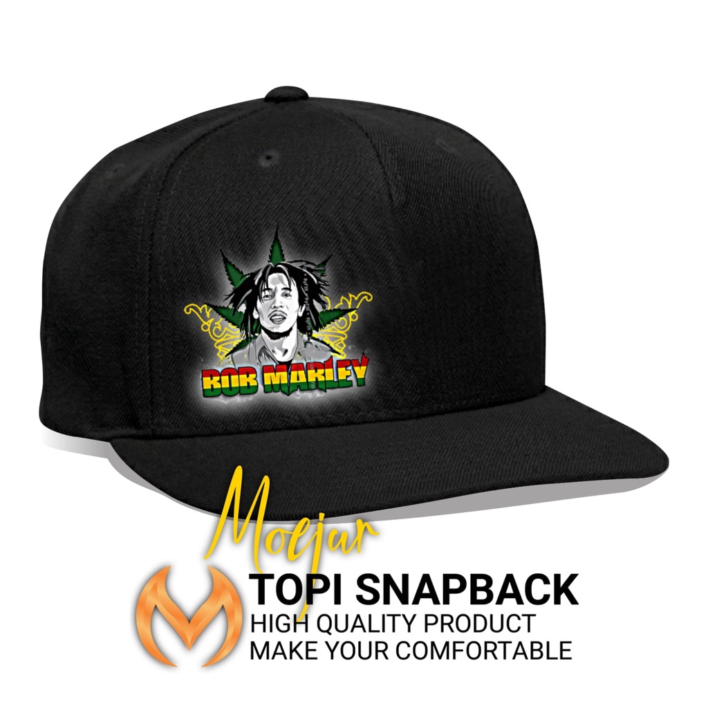 Topi Pria Snapback Original Moejur Terlaris Band BOB MARLEY C01 kualitas Premium Distro