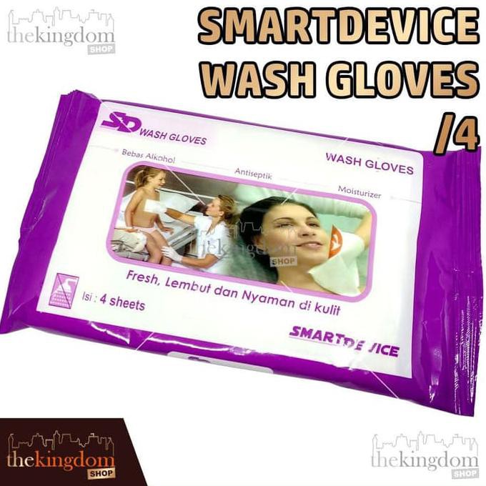 SmartDevice SD Wash Gloves Washlap Wet Wipes Tissue Antiseptic /4
