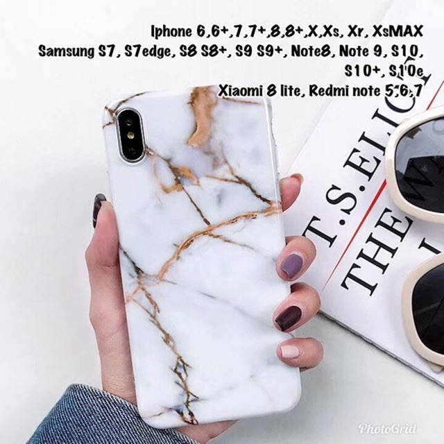 Marble white gold Iphone xiaomi redmi note 5 6 7 S10 Samsung s7 S7edge S8 S8+ S9 S9+ Note8 Note 9