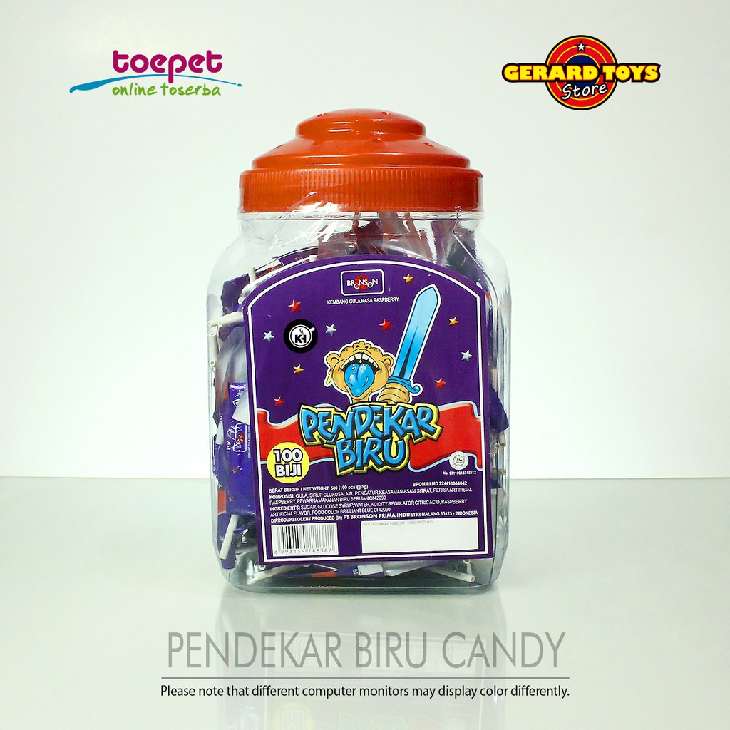 

Permen Pedang Lolipop Pendekar Biru Toples isi 100pcs ENAKNYA MANTAP