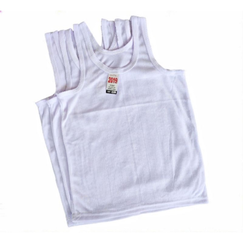 KAOS DALAM ANAK SINGLET ANAK MOTIF SALUR PUTIH POLOS KAOS ANAK SEKOLAH SD SMP UKURAN S-3L