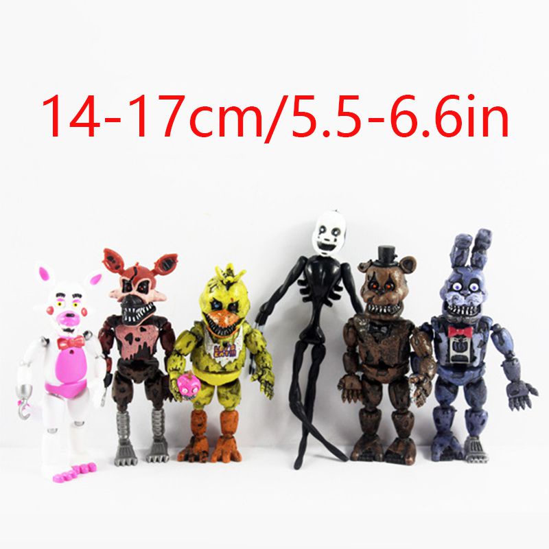 19cm 6pcs FNAF Five Nights At Freddy's Light Action Figures Game Toys Collection Boneka Doll