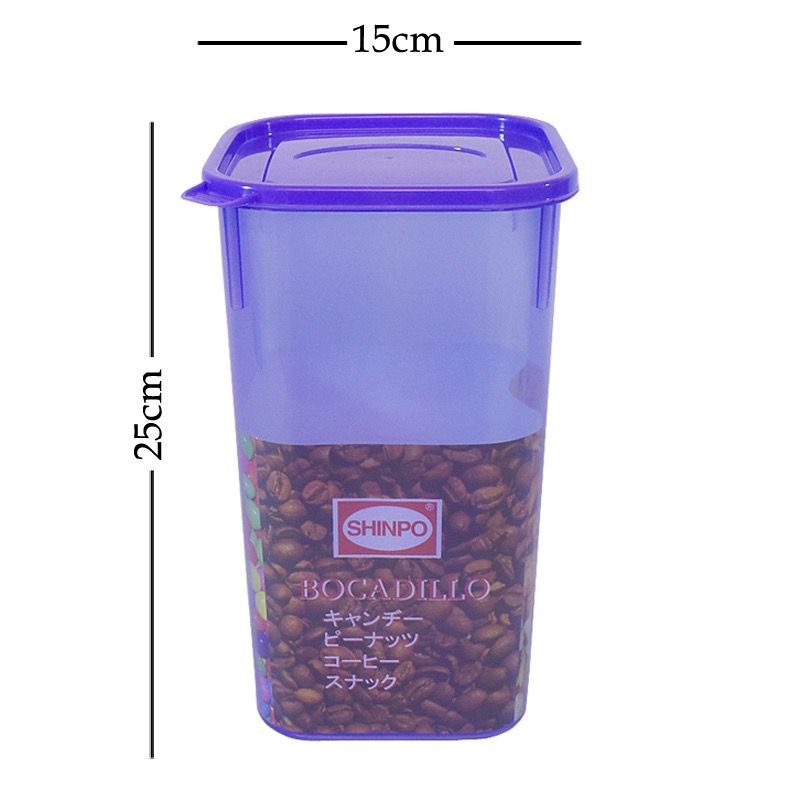 SHINPO Toples Plastik Ukuran XL 4 L Tempat Cemilan Boccadillo Food Storage BPA FreeSPO-SIP-304 XL