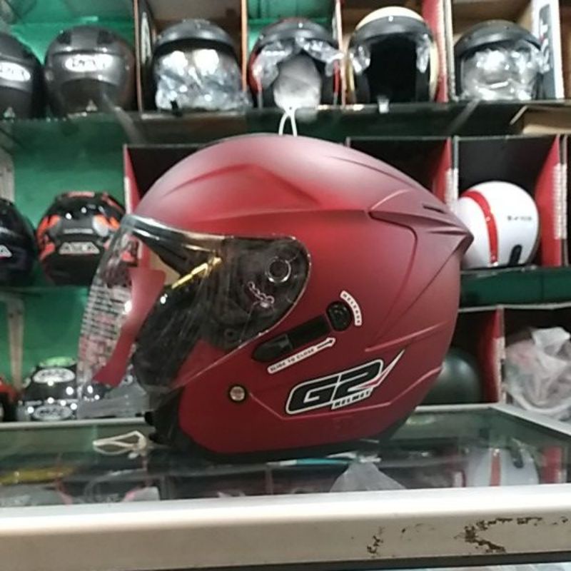 HELM semi DINAMIC G2 OPTIMAX PAKET GANTENG SPOILER-Maroon dop