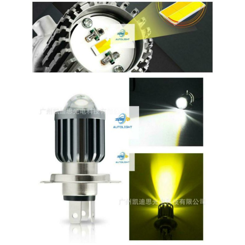 Lampu Sorot Depan Motor LED H4&amp; H6/BA20D6000Lm 360 Derajat 2 Cahaya 6000K &amp; 3000k Untuk Sepeda Motor