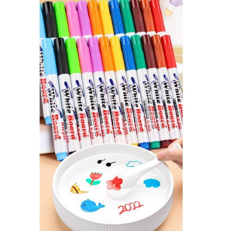 

(L9Z1) SPIDOL AJAIB mengapung di air isi 12 Pcs / Magic Marker Floating Pen Water / Mainan Spidol Air / White Board Marker / Sepidol warna warni //Asli@diskon