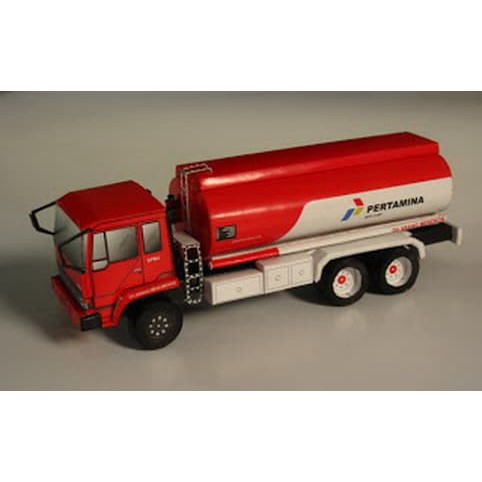 DIY Miniatur Papercraft Kendaraan Truk Pertamina