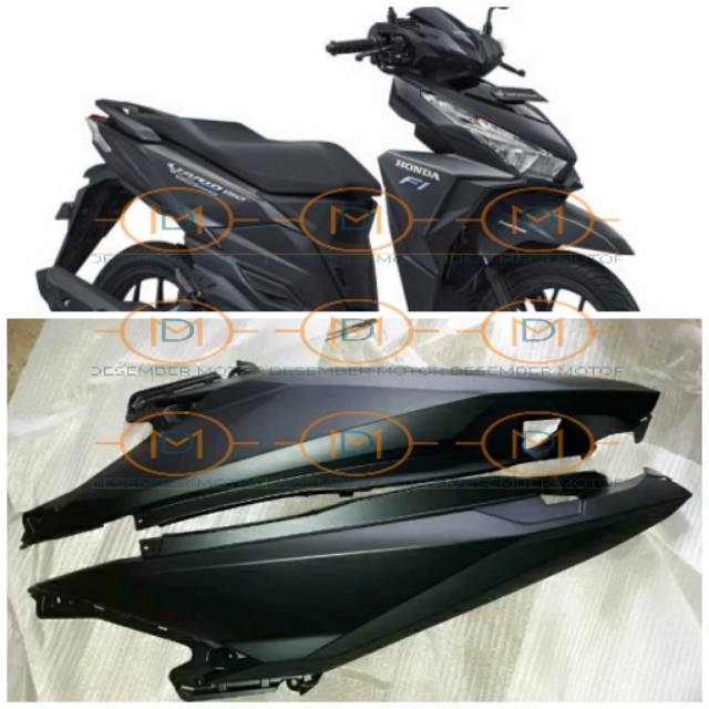 Cover Body Belakang Honda Vario 125 / Vario 150 Hitam Doff - Body Motor Vario