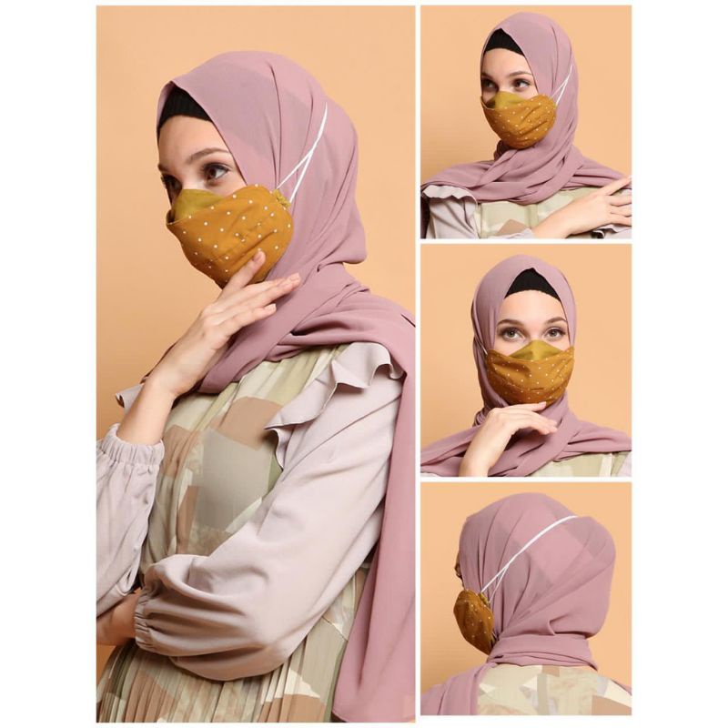 MASKER KAIN 3D MASKER HIJAB MASKER POLKODOT MASKER 3 APLY MASKEE NON MEDIS