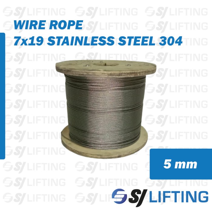 Wire Rope Kawat Sling Stainless Steel 5mm