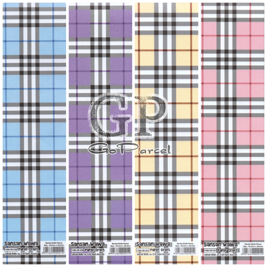 ( 5 Lembar ) KOTAK SANWA - KERTAS KADO NETRAL - GIFT WRAP PAPER SANSAN WAWA VINTAGE CLASSIC / SQUARE