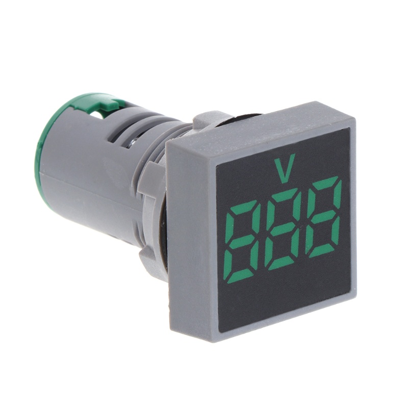 Gro AC 20-500V Voltmeter Square Panel 22mm LED Untuk Main Komponen Elektronik Square