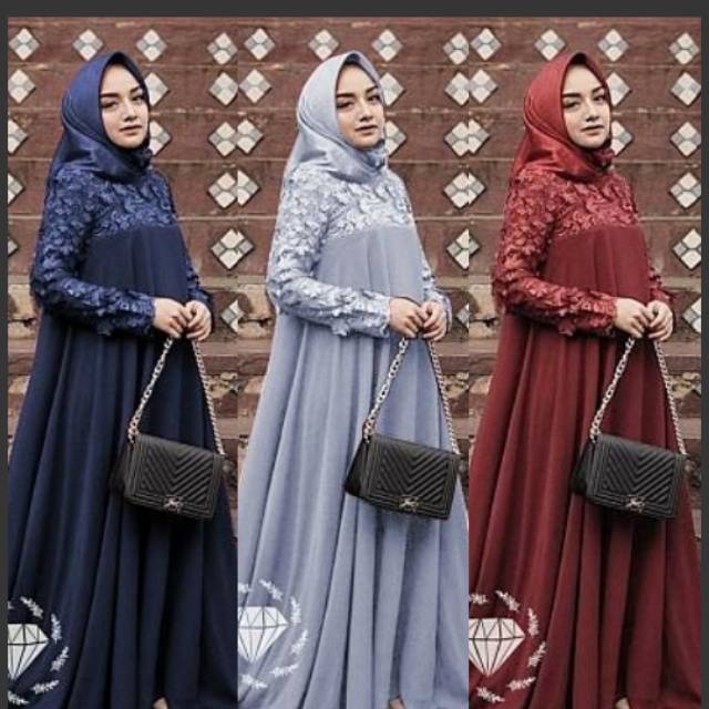 GAMIS MAXI SALSA 3 WARNA (ABU, MAROON&DUSTY) CANTIK, MURAH DAN BERKUALITAS