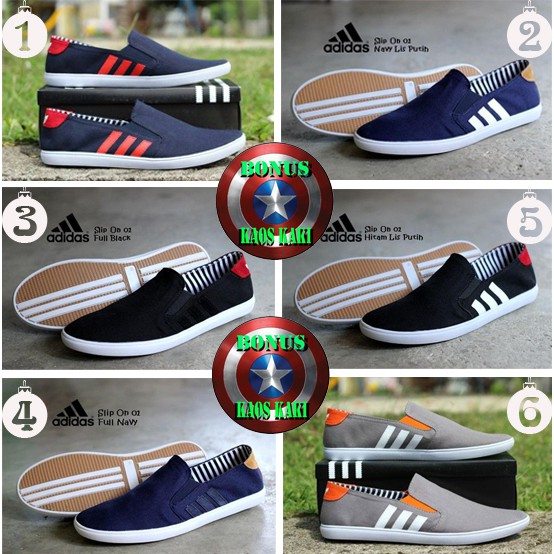 Sepatu Tanpa Tali adidas Ext T71 Casual Canpas Slip On 