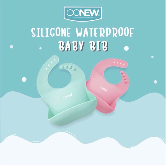 Oonew Silicone Waterproof Baby Bib / Celemek Bayi Tahan Air