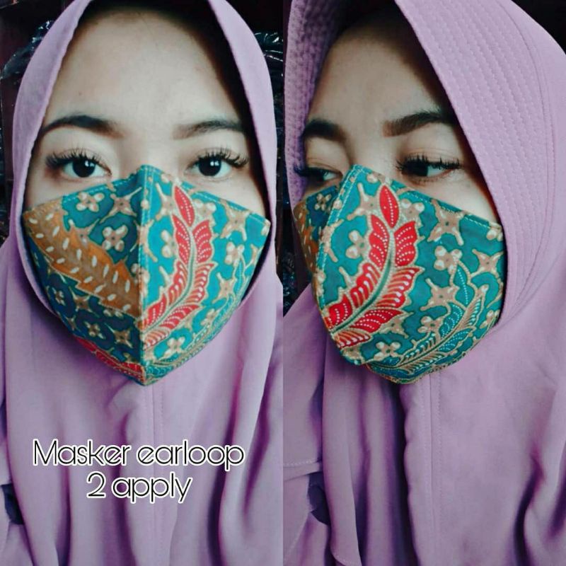 masker duckbill batik/masker kain batik/masker batik 2 lapis/masker batik earloop/souvenir masker