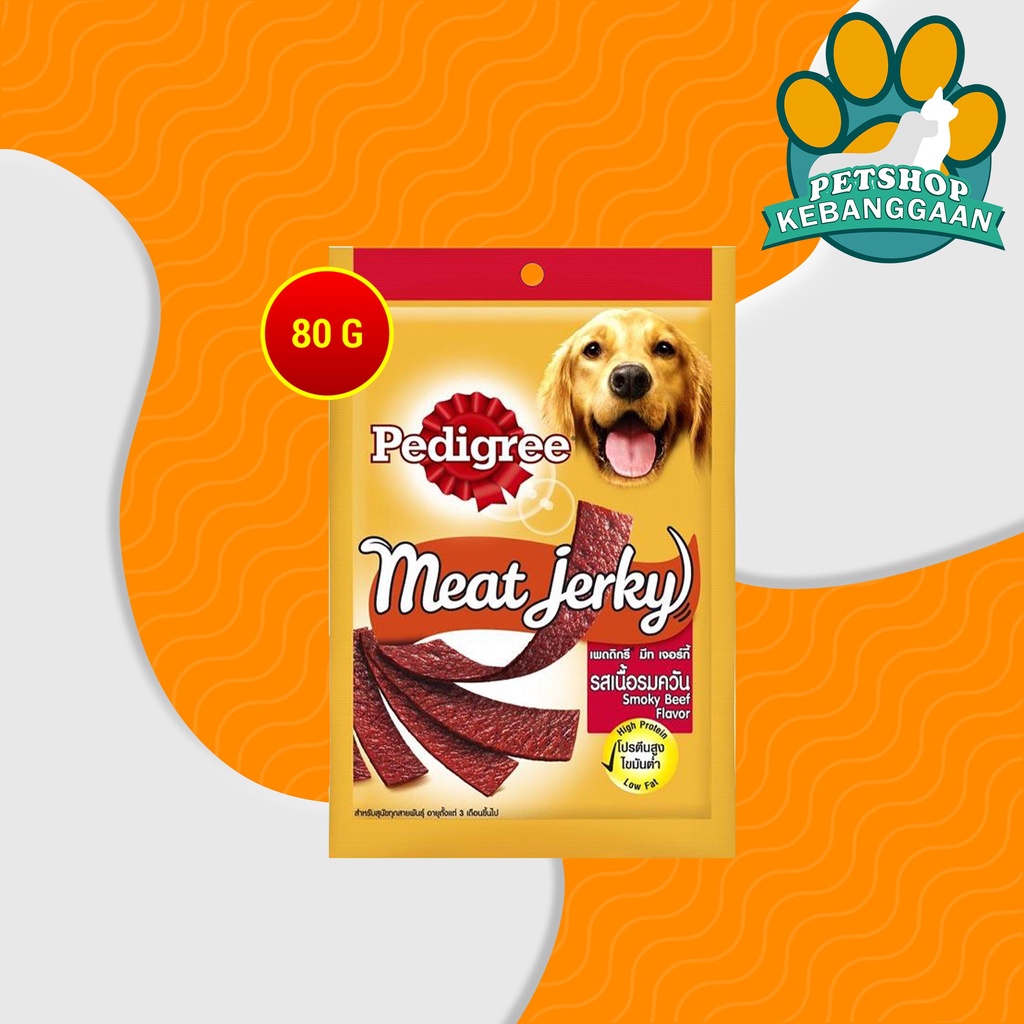 Snack Anjing Pedigree Meat Jerky Cemilan Anjing 60gr Beef Stix Pipih