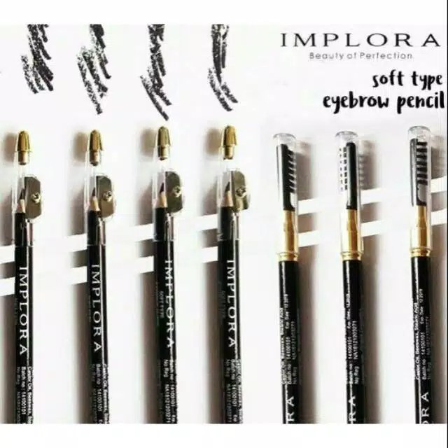 IMPLORA Eye Brow Pencil 2 IN 1 ( PENSIL + SERUTAN + SIKAT ) ORIGINAL BPOM / 2IN1 PENSIL ALIS IMPLORA | Celak | Eyebrow Pencil BPOM | Pensil Alis BPOM | Pensil Alis Implora 2 IN 1 | Pensil Alis Murah | Pensil Alis Hitam / Cokelat / Silver / Grey Brown