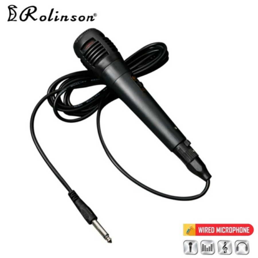 Mic Rolinson RL-01 Microphone Karaoke Jack Besar Kabel Panjang 2 Meter Original