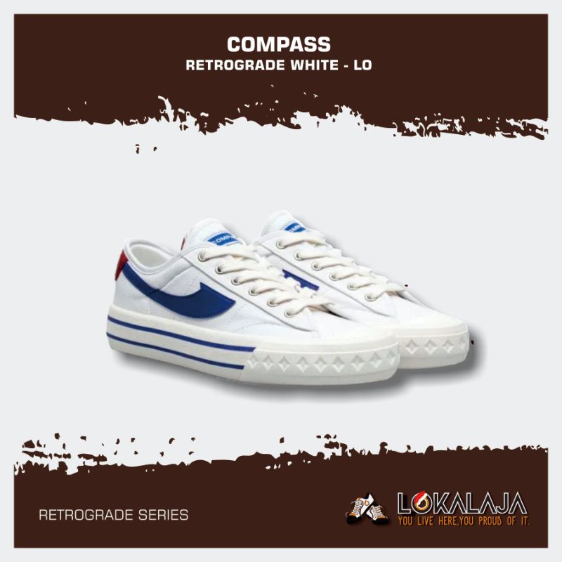 COMPASS RETROGRADE WHITE BLUE LOW 44  + Double Box