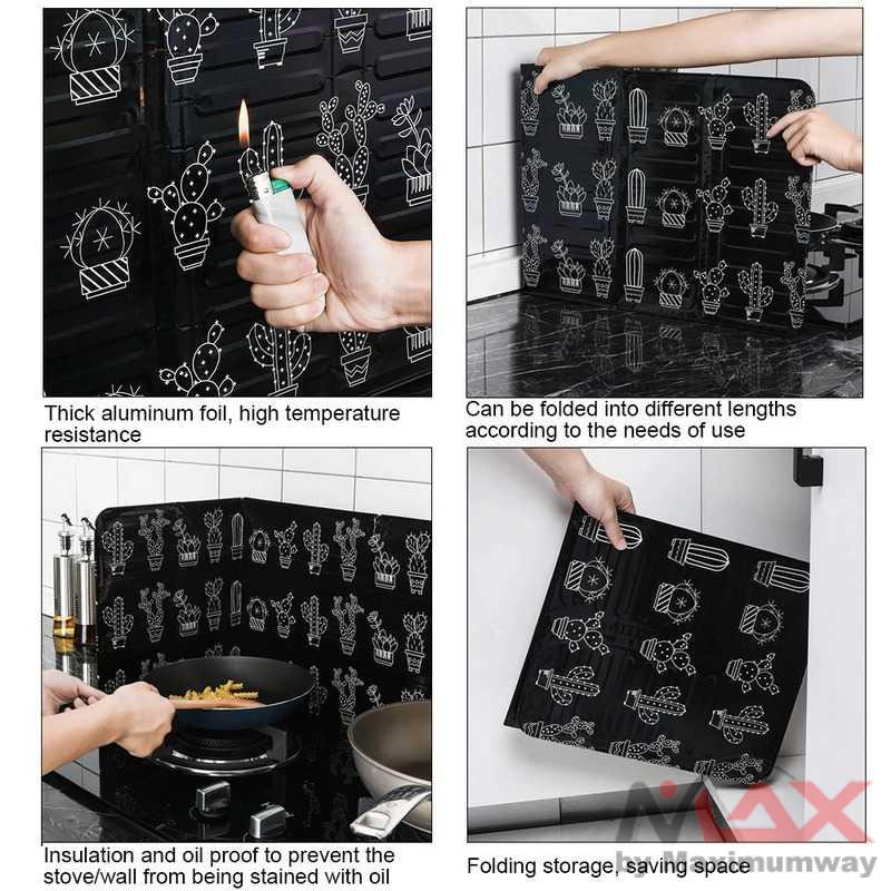 AWOO perisai Anti Minyak goreng Oil Splash Guard Screens Aluminium Foil Plate - cipratan minyak Home Kitchen Stove Foil Plate Prevent Oil Splash Cooking Hot Baffle Kitchen Tool Aluminum foil Kitchen Oil Splash Guard