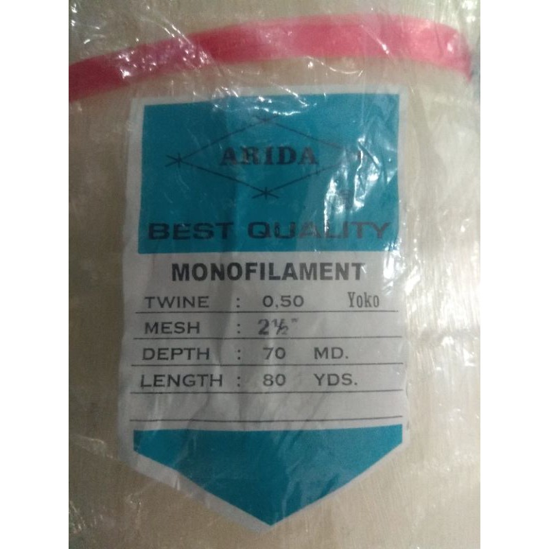 Jaring ikan Arida 0,50 70/80 ; Bahan Jala Arida 0,50 70/80 ; Jaring Senar Arida ; Jaring Pukat Ikan 