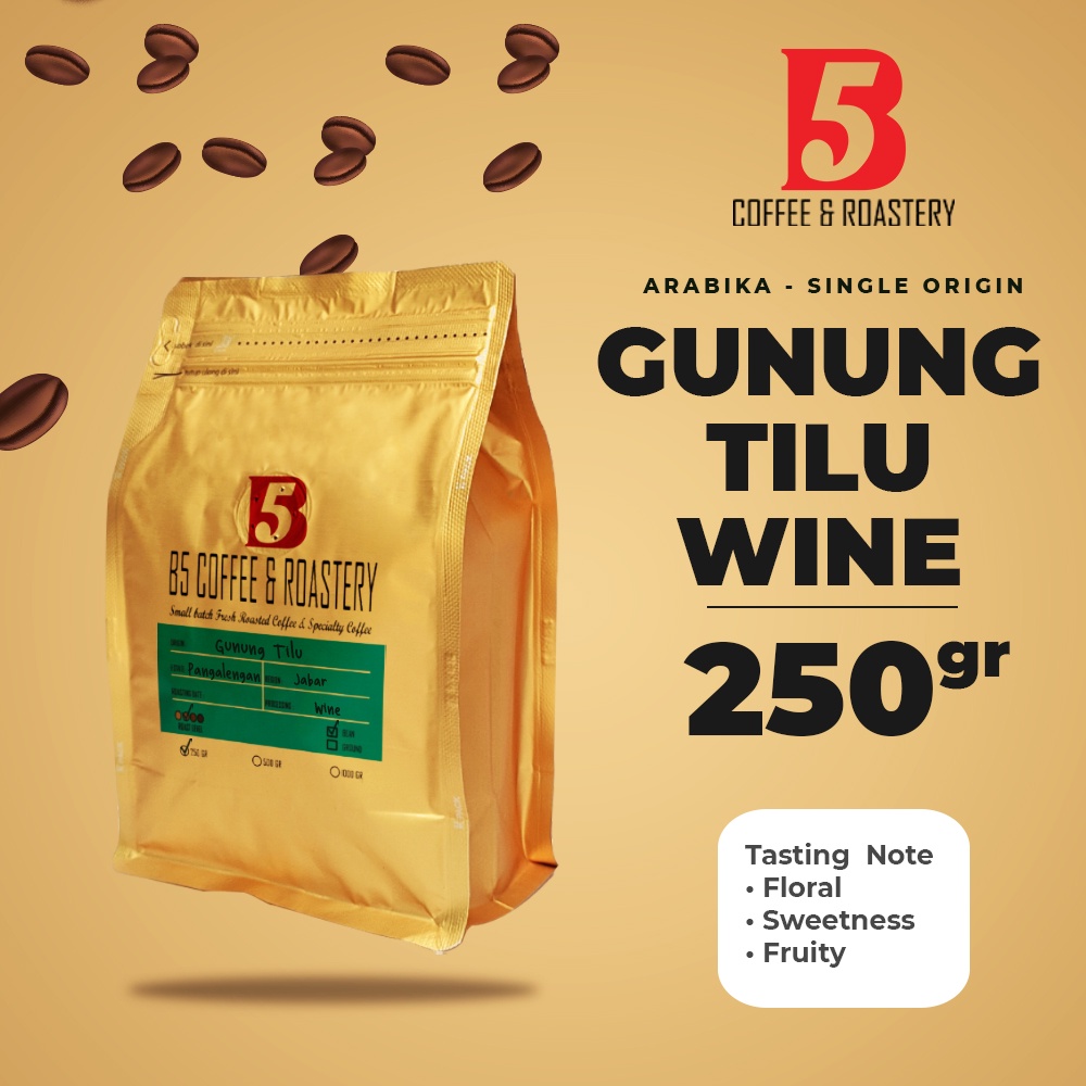 

Kopi Arabika Gunung Tilu Wine | Medium Roast 250 gr | B5 Coffee