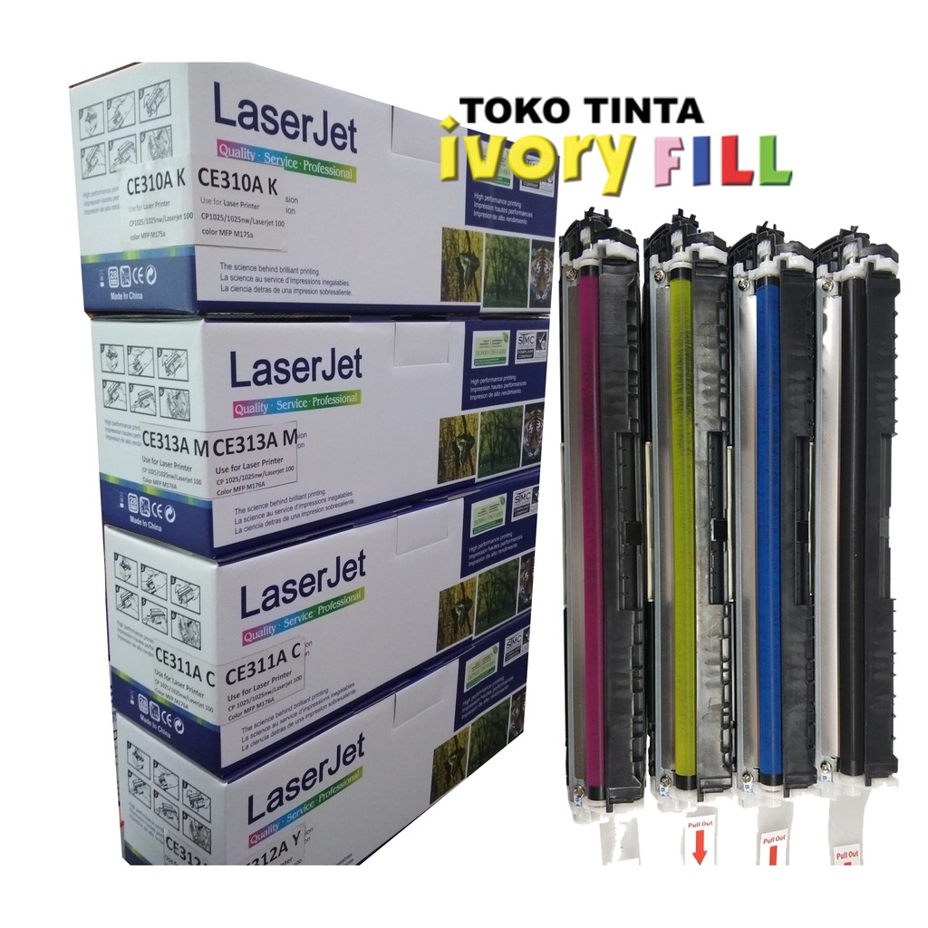 TONER untuk HP LASERJET CP1025 COMPATIBLE LASER CE310A CE311A Kompatibel siap pakai