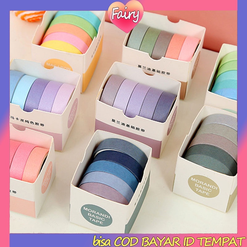 

COD✨Washi Tape Motif 5pcs 2 meter/1 roll Korea Lucu Party Masking Tape Diary Scarpbooking DIY Decoration fashion murah Ready stock