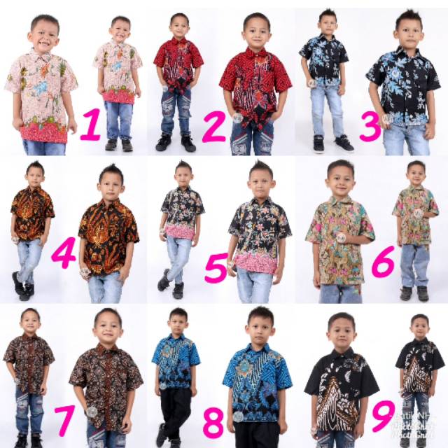 Baju batik anak PAUD TK SD usia 2-12 tahun