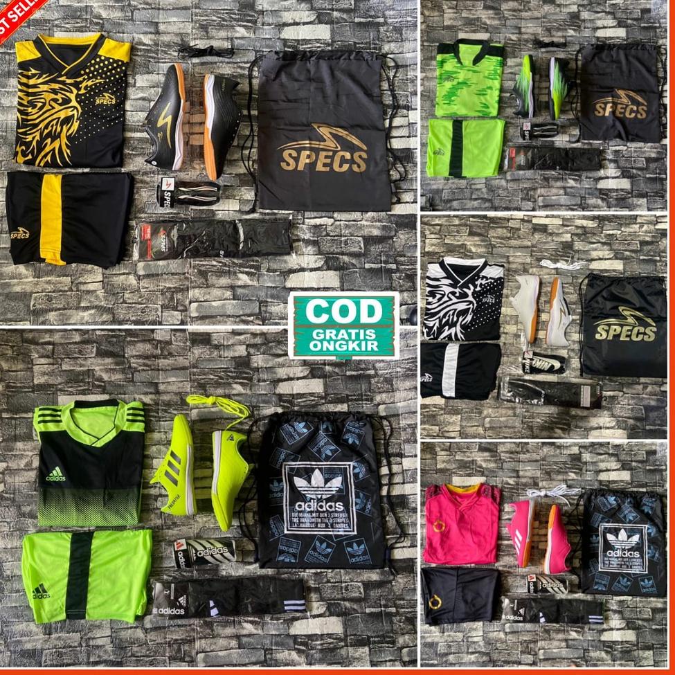 () SEPATU FUTSAL PAKET LENGKAP GET 5 ITEM / SEPATU FUTSAL MURAH BERKUALITAS  "CSA. 409421"