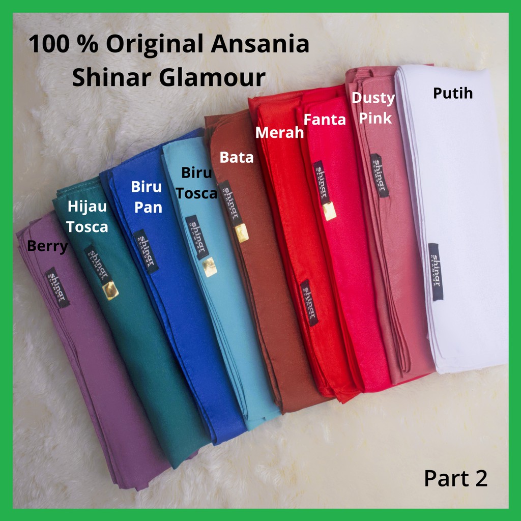 ✅ 100% Original Shinar Glamour Kerudung Segi Empat  Hijab Katun Shimmer Saudia Ansania Square Hijab